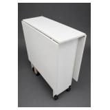 White Folding Rolling Utility Work Table/Cabinet