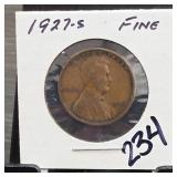 United States Mint 1927 Lincoln Wheat Apparent S