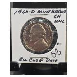 1960-D Jefferson Nickel Mint Error