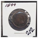 1899 U.S. Indian Head Cent in 2x2 Holder