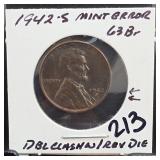 United States Mint 1942-S Lincoln Wheat Cent