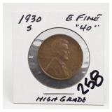 United States Mint 1930-S Lincoln Wheat in Holder