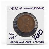 United States Mint 1926-D No VDB Wheat Cent
