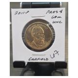 2011-P James Garfield $1 Presidential Dollar