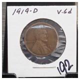 United States Mint 1919-D Lincoln Wheat Reverse
