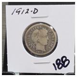 United States Mint 1912-D Barber Dime