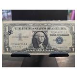 1957B Silver Certificate One Dollar Bill