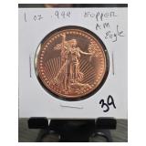 1 oz .999 Copper American Eagle Round