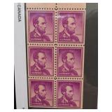 1958 U.S. 4Â¢ Lincoln Booklet Pane of 6