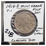 Holder-Labeled 1913-D Buffalo Nickel