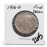 United States Mint 1916-D Buffalo Holder Notation