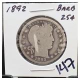 1892 Barber Liberty Head Half Dollar