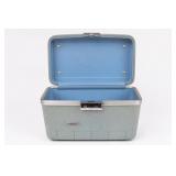 Vintage-Style Light Blue Hard-Sided Vanity Case