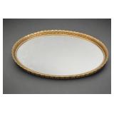 One Oval Gold-Tone Framed Mirror / Decorative Tray