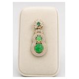 Jade Pendant with Clear Accents