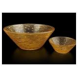 Anchor Hocking "Honey Gold" Chip-and-Dip Set