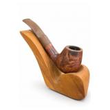 One Sherlock Briar Smoking Pipe w Stand