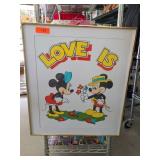 Mickey & Minnie "Love Is" Framed Poster
