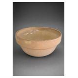 Large Tan Glazed Stoneware Bowl, . 15 in., 1 Piece