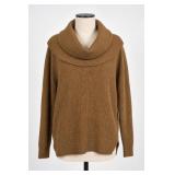 Michael Kors Brown/Tan Cowl-Neck Sweater, Size M