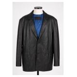 Black Genuine Leather Jacket, Size XL Approx