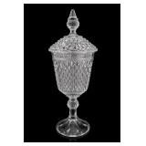 "Diamond Point" lidded apothecary jar by Indiana
