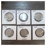 Six Buffalo Nickels, 1913'1926