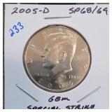 2005-D Kennedy Half Dollar, SP68/69 Special Strike