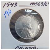 1943 Lincoln Wheat Cent, Choice UNC