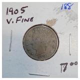 1905 Liberty Head V Nickel, Very Fine