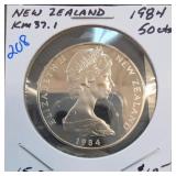 1984 New Zealand Endeavour 50-Cent Coin