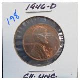 1946-D Lincoln Wheat Cent, Gem UNC
