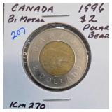 1996 Royal Canadian Mint $2 Toonie KM#270