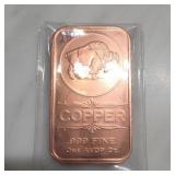 1 AVDP Oz .999 Fine Copper Bar