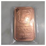 Indian Head .999 Copper Bar, 1 AVDP Oz