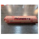 Paper-Wrapped Roll of 50 Wheat Pennies