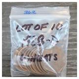 10pc 1928-D Wheat Cents