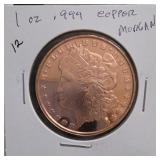 One Troy Ounce .999 Copper Morgan-Style Round