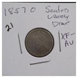 1857 Liberty Seated Dime, No Arrows