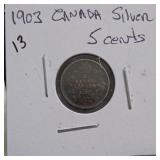 1903 Canada Edward VII Silver 5-Cent Coin