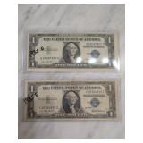 Two 1935 & 1935F $1 Silver Certificates