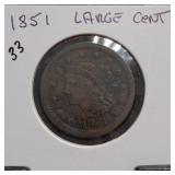 1851 U.S. Braided Hair Large Cent