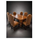 Large Rustic Farm House Dining Table w 6 Chairs