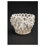Italian White Openwork Decorative Planter