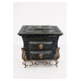 Ornate Two-Drawer Accent Table-Top Chest