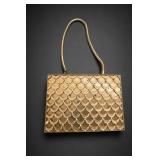Gold-Tone Scale-Pattern Minaudiï¿½re