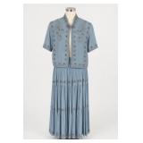 Double D Blue 2pc Western Outfit Jacket, Size M