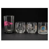 Lot of Four Decorated Glass Tumblers