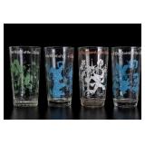 Lot of 4 The Wizard of Oz Glass Tumblers