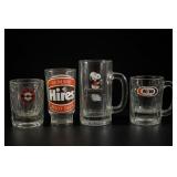 Four A&W, Hires & Snoopy Glasses